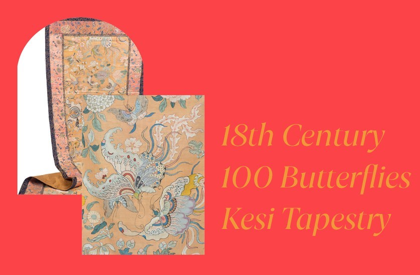 18Th Century One Hundred Butterflies Kesi Tapestry